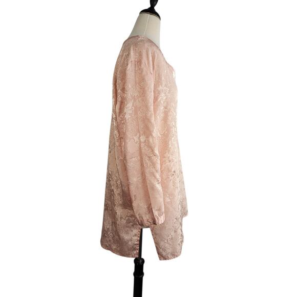 VTG Victoria’s Secret Gold Label Jacquard Satin Sleep Gown M/L Pink Romantic 90s - Picture 4 of 14